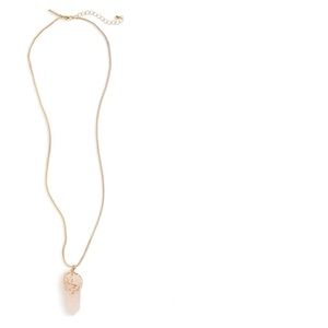 Top Shop Rose Quartz Pendant Necklace